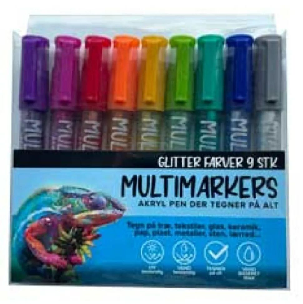 Allround tusser - Glitter, 9 stk