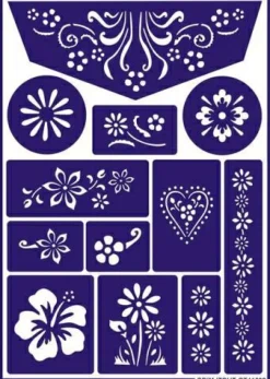 Ansigtsfarve - Skabelon til blomster