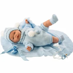 Babydukke - Lyseblåt tøj, 38 cm