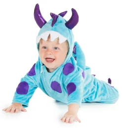 Babyheldragt - Blåt monster, Flere str.