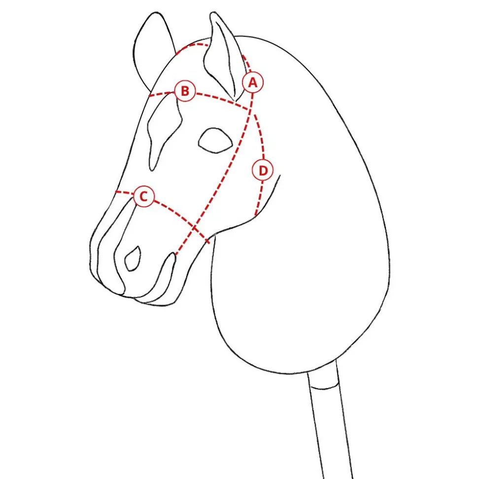 Cheval Roi tilbehør - Trense, sort/pink rhinsten