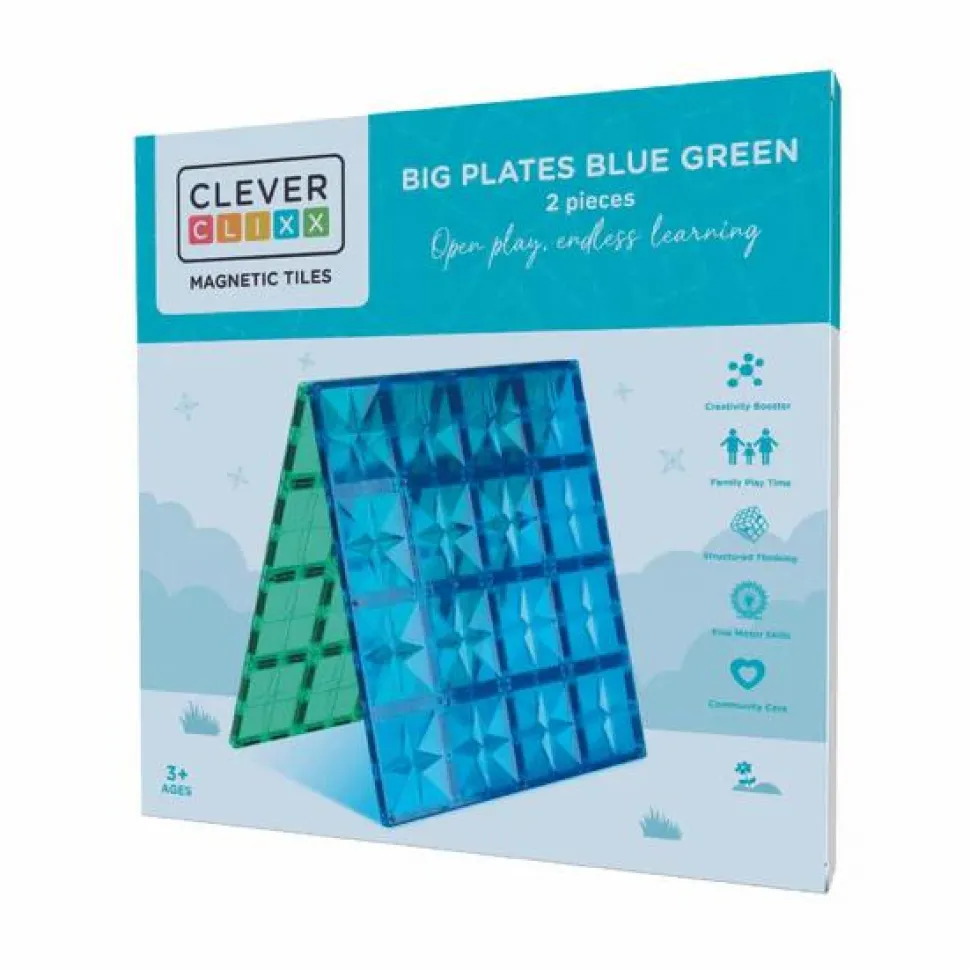 Cleverclixx | Big plates, Blue + Green , 2 stk