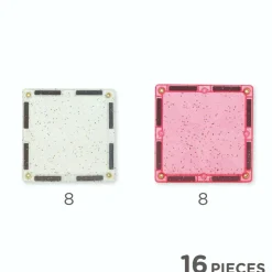 Cleverclixx | Glitter transparent/pink, 16 stk
