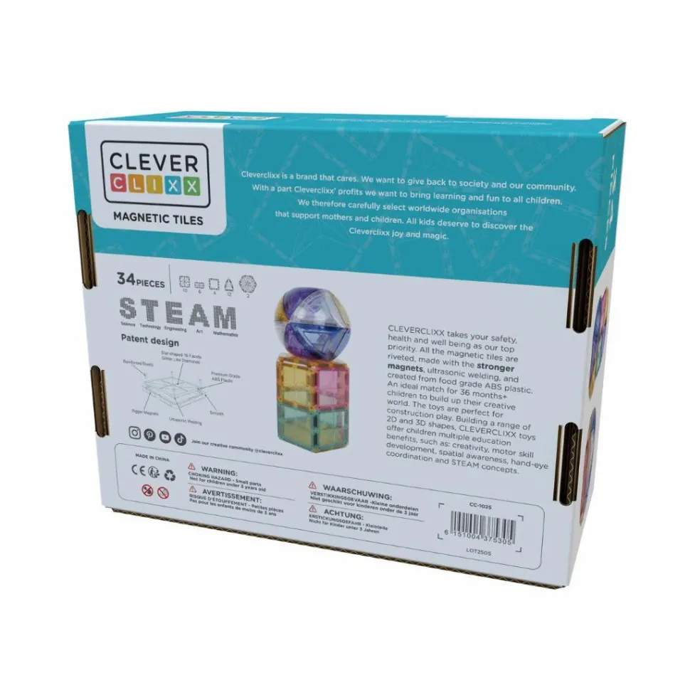 Cleverclixx | Pastel kupler, 34 dele