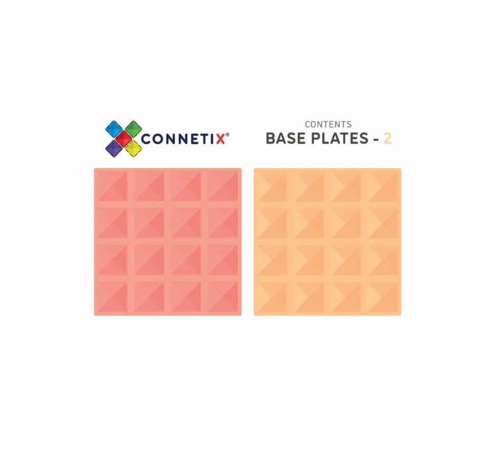 CONNETIX | Baseplates, Lemon & Peach, 2 stk