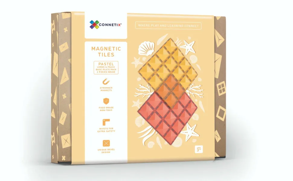 CONNETIX | Baseplates, Lemon & Peach, 2 stk