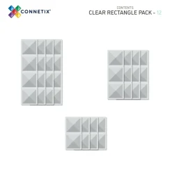 CONNETIX | Clear Rectangle, 12 stk