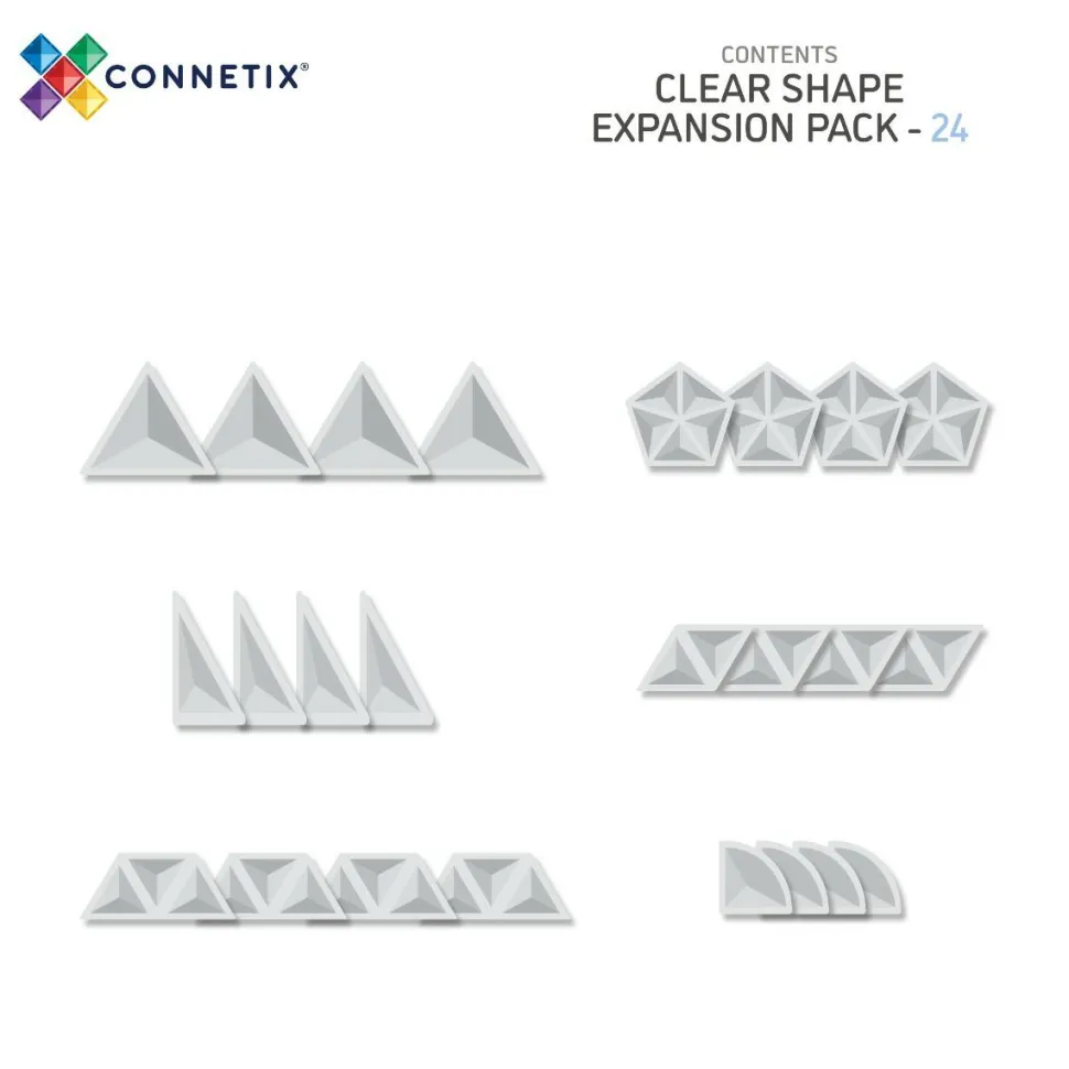 CONNETIX | Clear Shapes, 24 stk