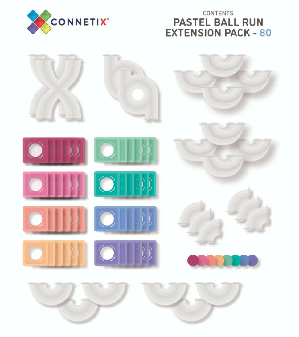 CONNETIX | Pastel kuglebane udvidelse, 80 stk