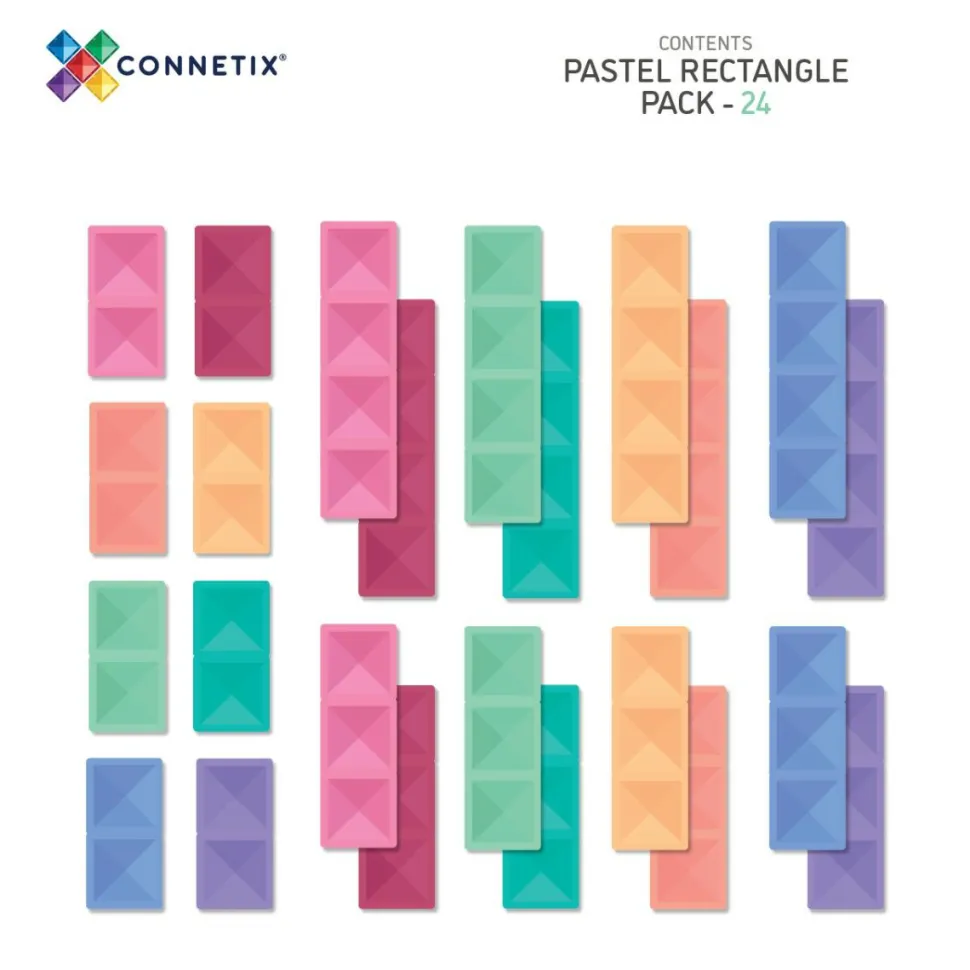 CONNETIX | Pastel Rectangle, 24 stk