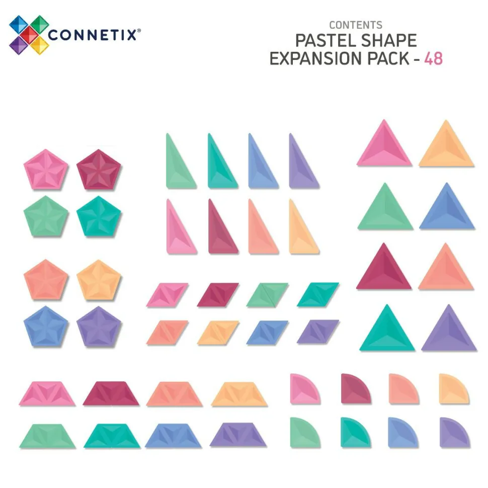 CONNETIX | Pastel Shapes, 48 stk