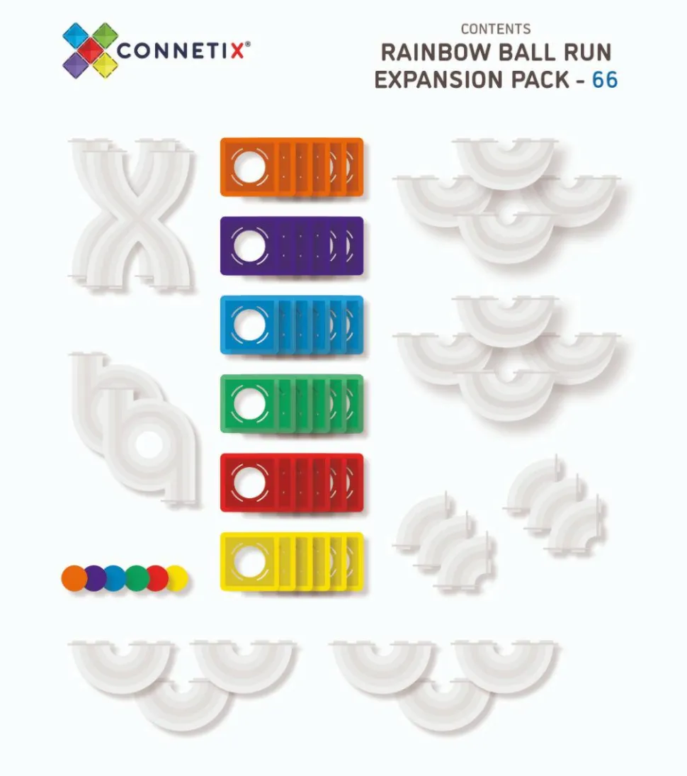 CONNETIX | Rainbow kuglebane udvidelse, 66 stk