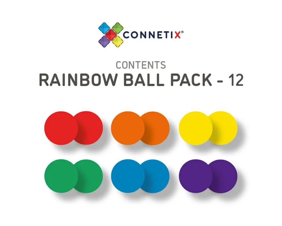 CONNETIX | Rainbow kugler til kuglebane, 12 stk