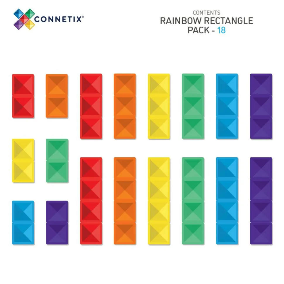CONNETIX | Rainbow Rectangle, 18 stk