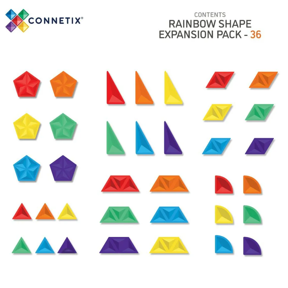 CONNETIX | Rainbow Shapes, 36 stk