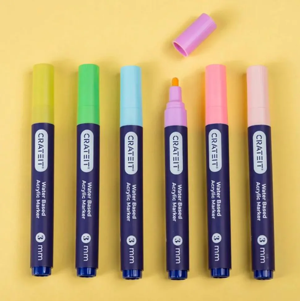 Crateit tusser - Pastel 3 mm., 6 stk