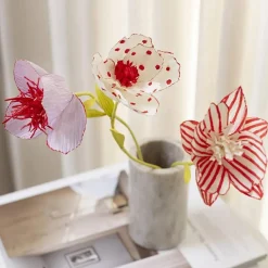 Crepepapir mini - Blomster med farvemagi, 3 stk