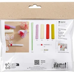 Crepepapir mini - Blomster med farvemagi, 3 stk
