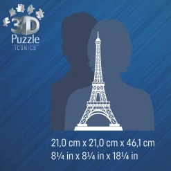 3D puslespil LED m. 216 brk. - Eiffeltårnet