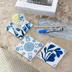 Dekorer porcelæns-bordskånere, 3 stk