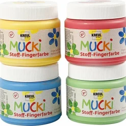 Finger- og tekstilmaling 150 ml - Basis, 4 stk