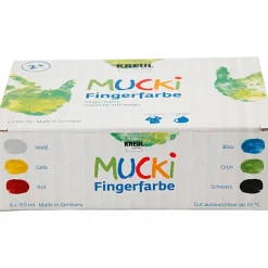 Fingermaling 150 ml. - Basisfarver, 6 stk