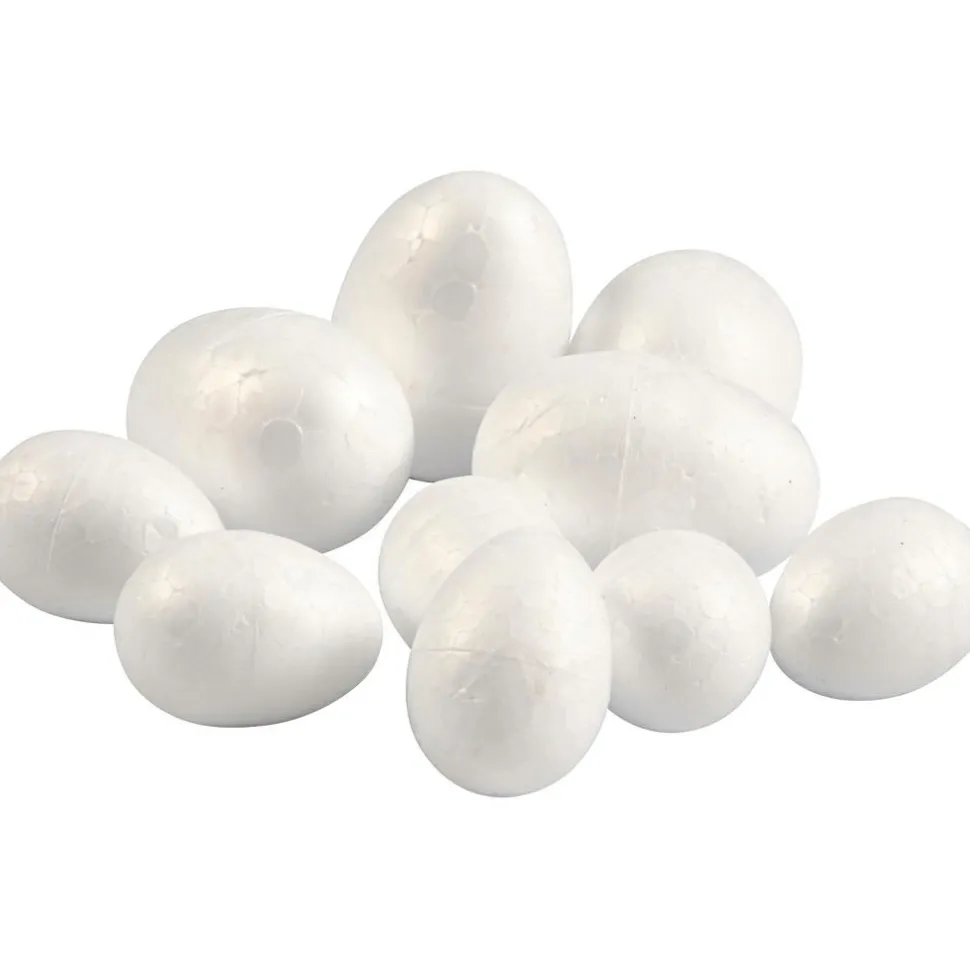 Æg af styropor - 6 stk. små/4 stk. store