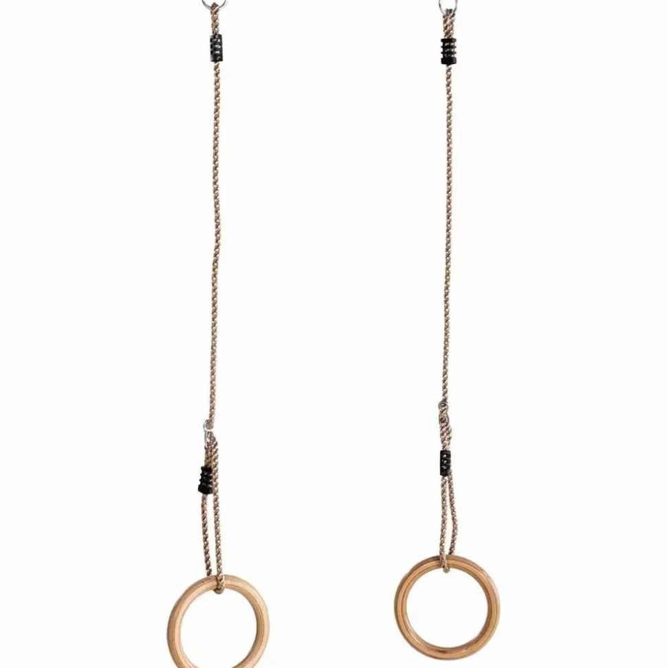 Gymnastikringe i træ - PP-reb - Ø14,5 cm