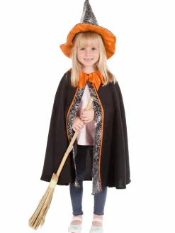 Heksekappe- og hat, str. 3-7 år