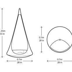 Hængehule Ø70 cm inkl. pude - Grøn