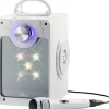 Karaokemaskine m. bluetooth + lys - Hvid