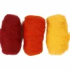 Kartet uld - Rød/orange/gul, 3 x 10 gr.