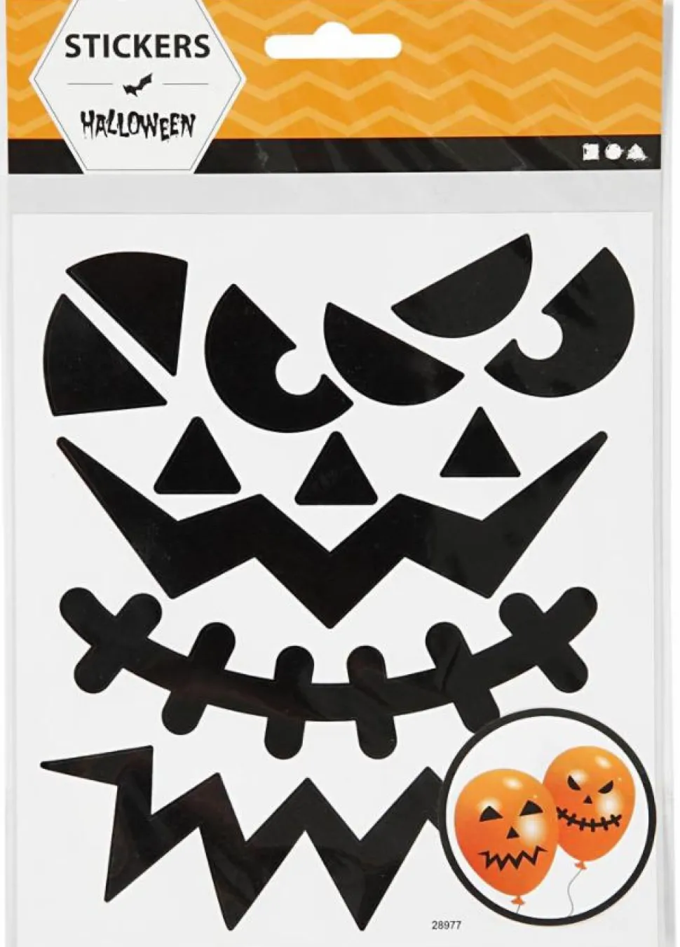 Klistermærker - Halloween ansigter, 1 ark