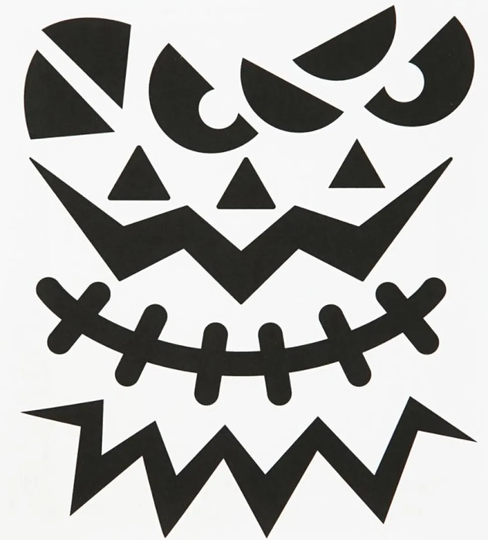 Klistermærker - Halloween ansigter, 1 ark