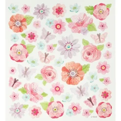 Klistermærker - Rosa forårsblomster, 1 ark