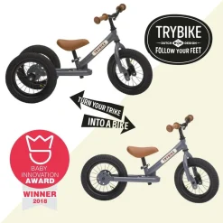 Løbecykel - Trybike med to hjul, Antracitgrå