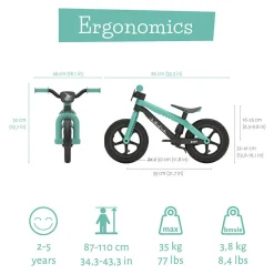 Løbecykel BMXie 2 - Mint (2-5 år)