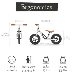 Løbecykel Charlie - Sølv (18 mdr - 4 år)