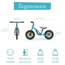 Løbecykel Charlie GLOW - Blå (18 mdr - 4 år)