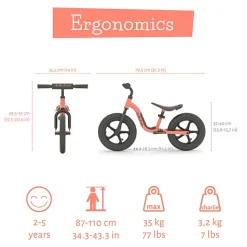 Løbecykel Charlie SPORT - Flamingo, (2-5 år)