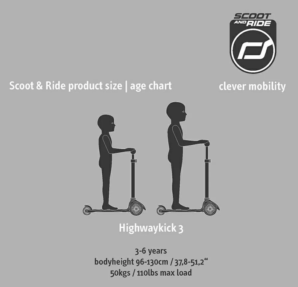 Løbehjul - Highwaykick 3 m. LED, Peach