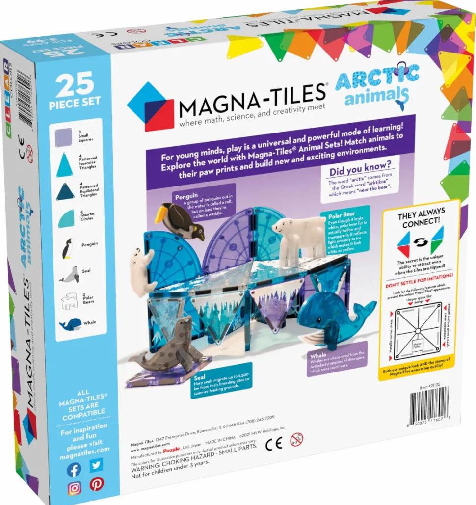 Magna-Tiles | Arktiske dyr, 25 stk