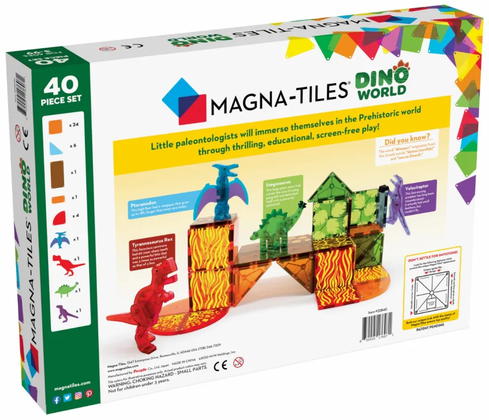 Magna-Tiles | Dino World, 40 stk