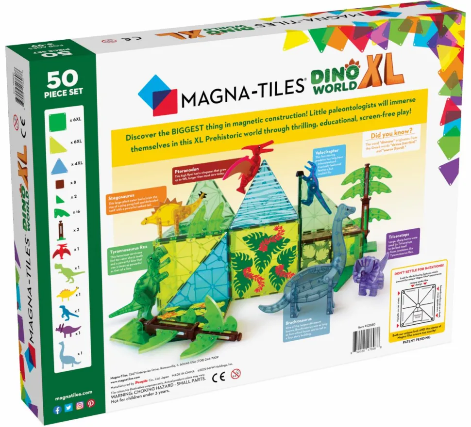 Magna-Tiles | Dino World XL, 50 stk