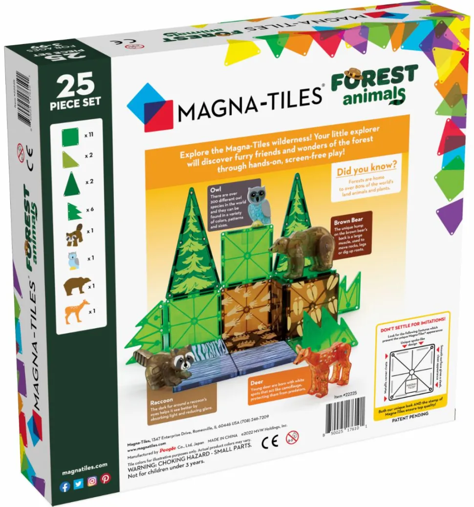 Magna-Tiles | Livet i skoven, 25 stk