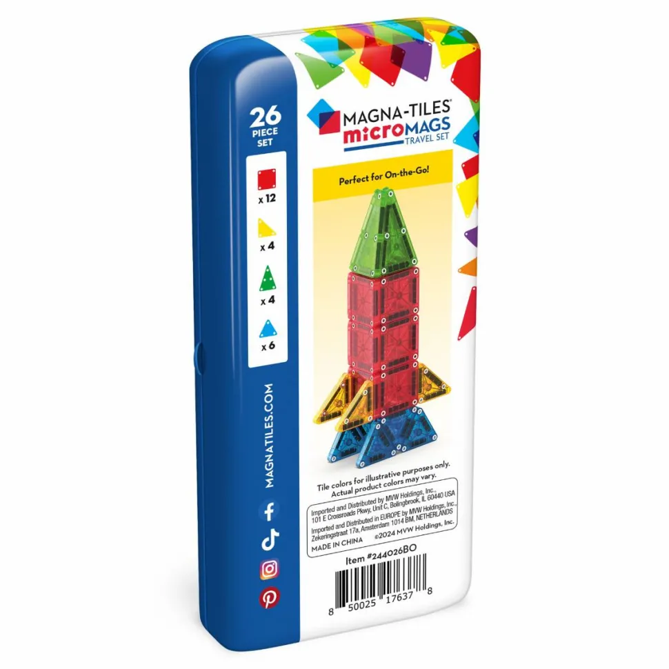 Magna-Tiles | microMAGS rejsesæt, 26 stk