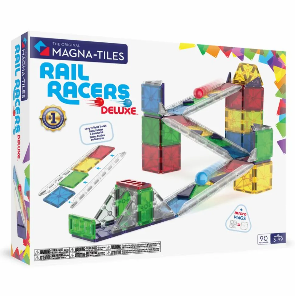 Magna-Tiles | Rail Racers Deluxe kuglebane, 90 stk