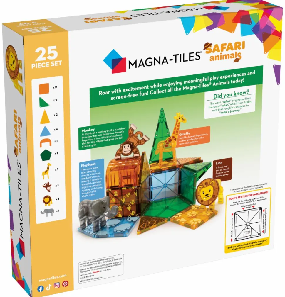 Magna-Tiles | Safaridyr, 25 stk
