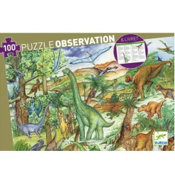 Observationspuslespil m. 100 brikker - Dinosaur