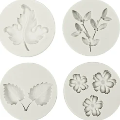 Silikoneform - Blade & blomster, 6 motiver